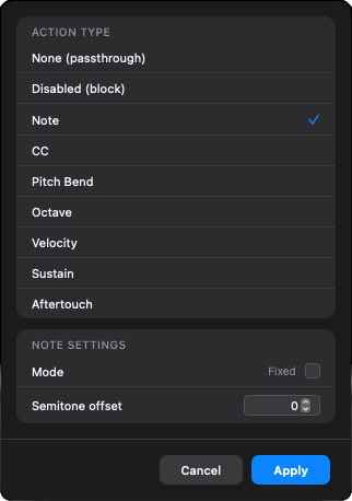 Hidden MIDI Keyboard - Key config